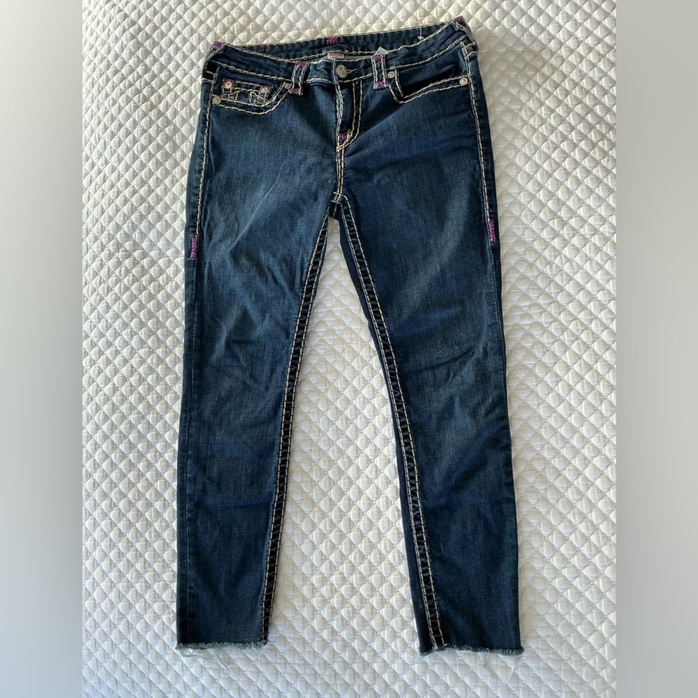 True Religion Women’s Low Rise Blue Super Skinny Jeans 30